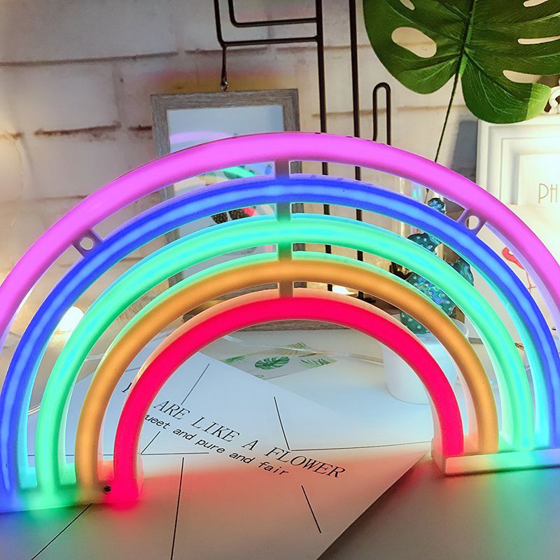 Lindo signo de neón del arco iris, luz LED de arco iris/lámpara para la decoración del dormitorio, lámparas de neón de la decoración del arco iris, decoración de la pared para el dormitorio de las muchachas, Chistmas,Birt