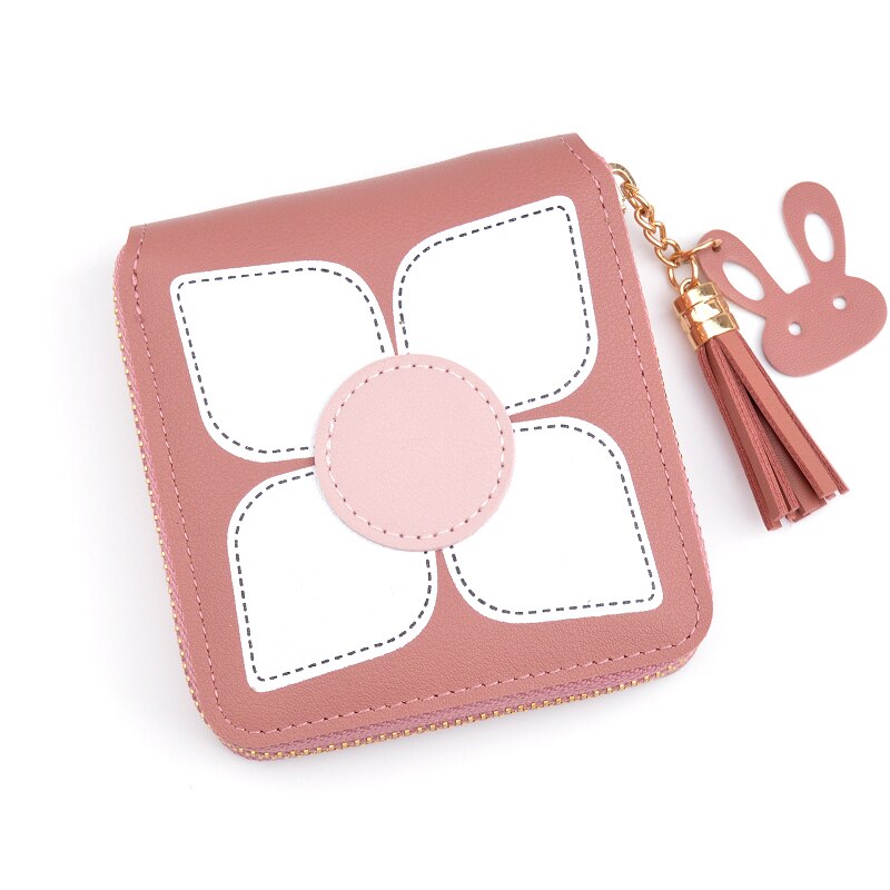 Women's Coin Purse Flower Pattern Leather Card Holder Multifunctional Storage