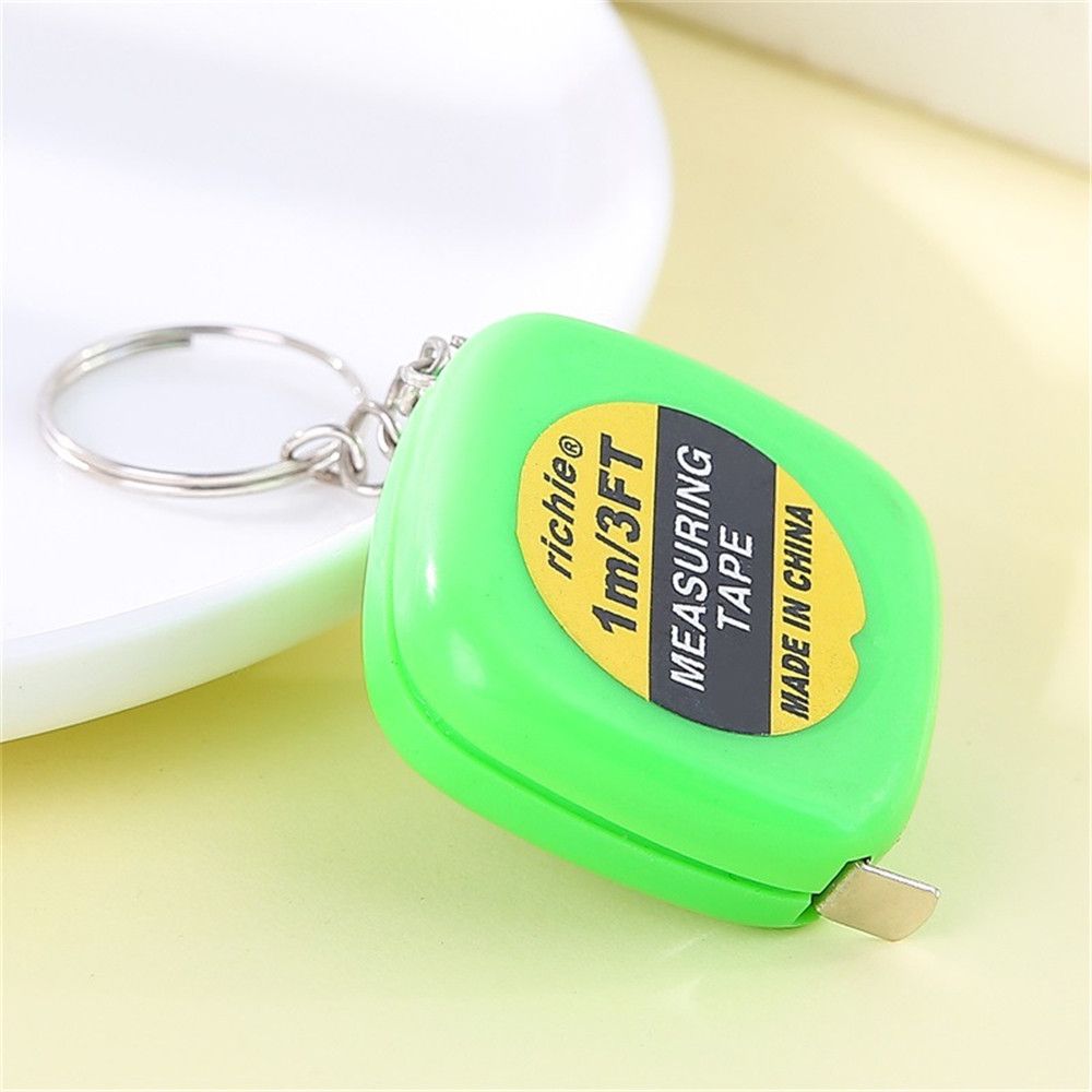 1M/1.5M Meet Liniaal Intrekbaar Centimeter Inch Rolband Mini Sleutelhanger Meetlint Kleermaker Draagbaar Naai Meetinstrument: Goud