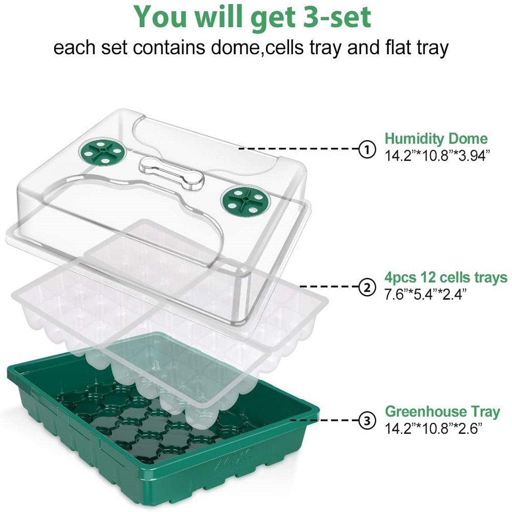 Caja de cultivo de semillas de plantas con 24 celdas, bandeja de inserción, siembra de vivero, maceta de vivero, jardinería, sistemas hidropónicos