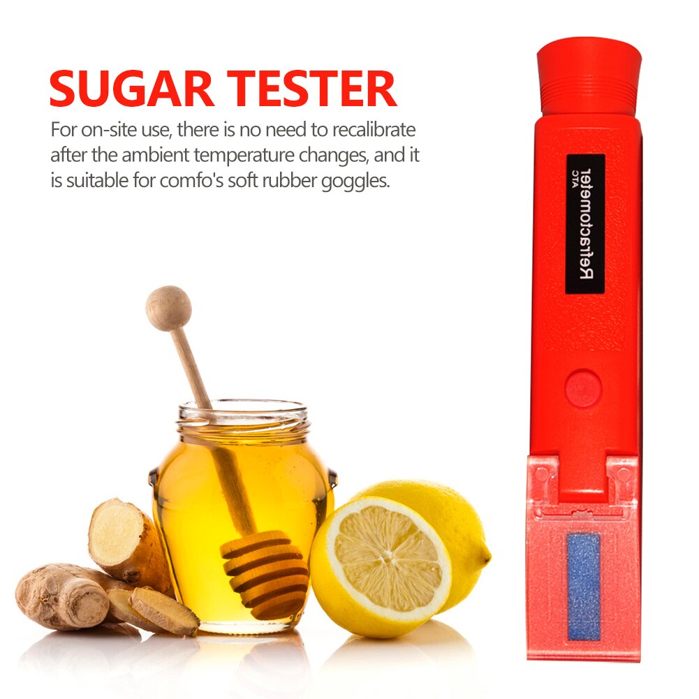 Handheld Brix Meter Refractometer Optical Sugar Food Beverages ATC Content Candy Density Concentration Meter Tester
