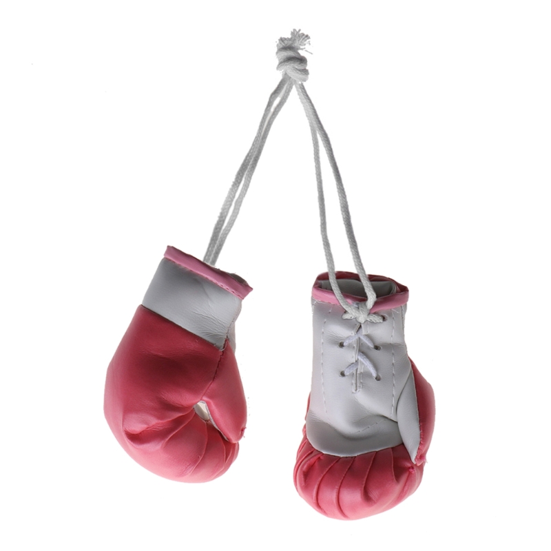 Leder-Boxhandschuhe-Anhänger Schwarz / Blau / / Weiß / verrotten Mini