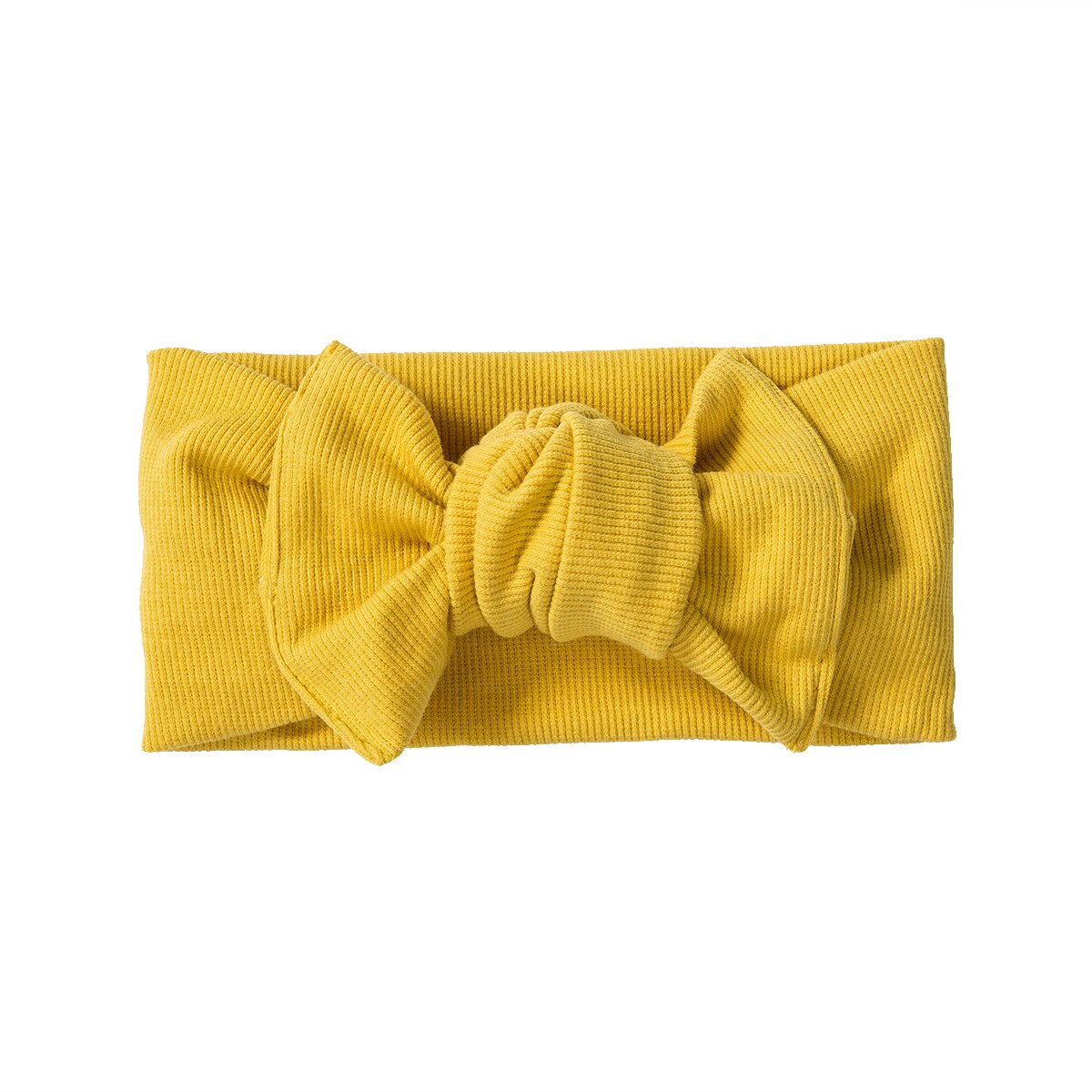Babytillbehör barn flicka baby pannband småbarn spets rosett blomma hårband räfflade solid huvudbonad foto rekvisita: B