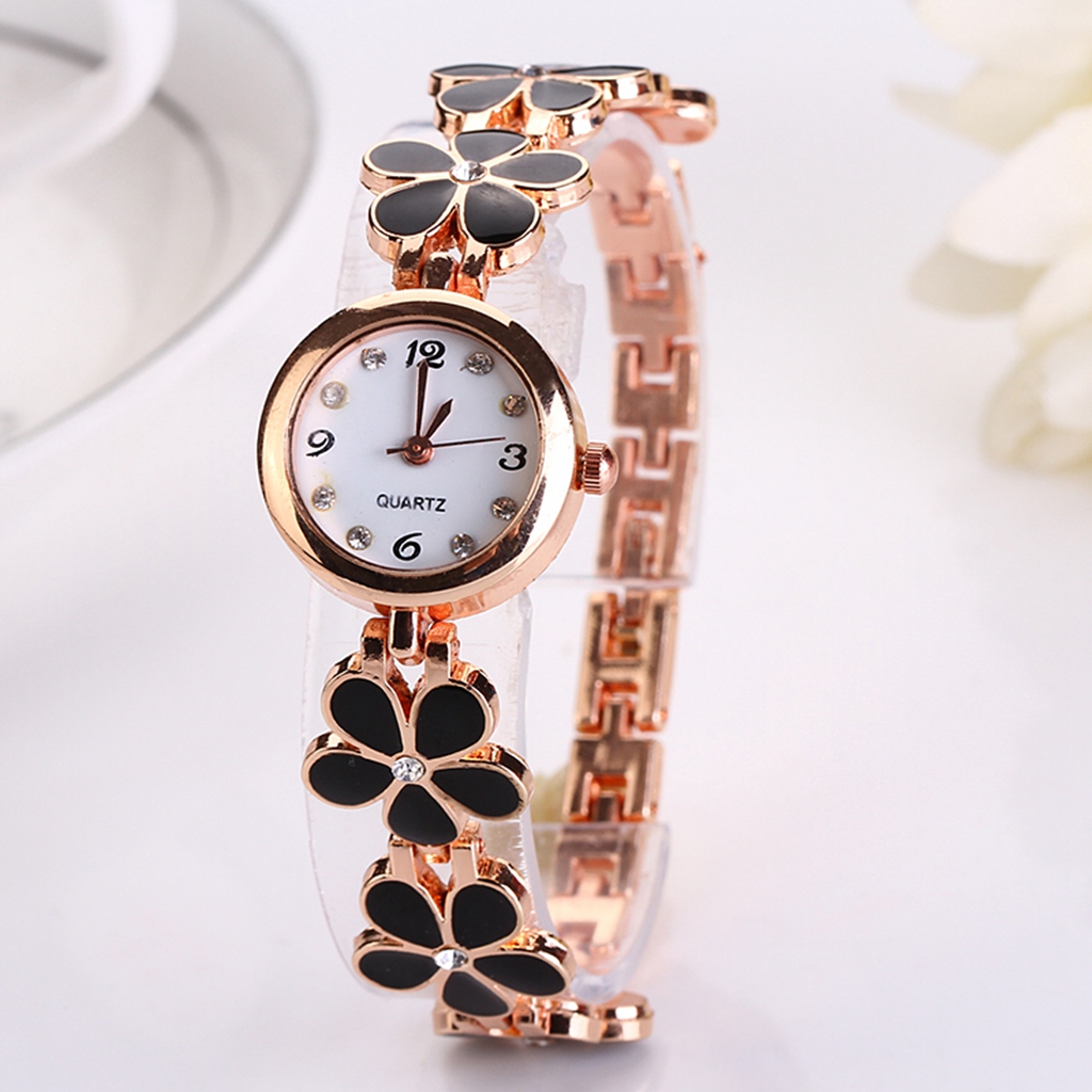 Lvpai Luxe Casual Mode Armband Horloge Bloem Band Polshorloge Jurk Elegantie Quartz Horloge Voor Vrouwen Horloge: XR694-B