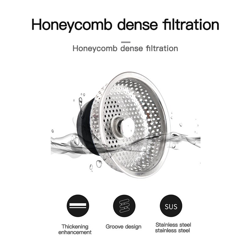 Rvs Spoelbak Zeef Stopper Afvoerputje Multifunctionele Haar Plug Afval Plug Home Keuken Badkamer Gereedschap
