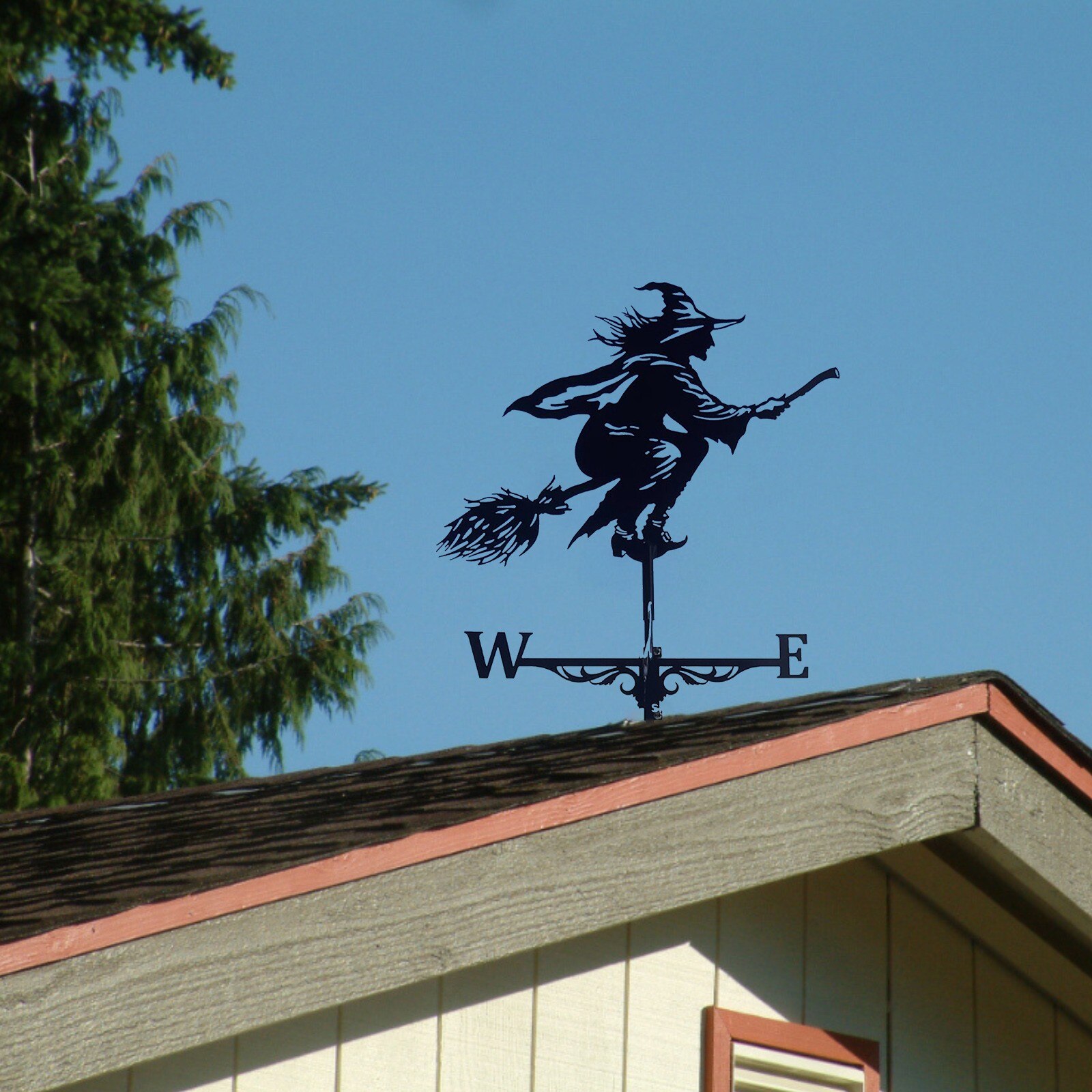 Vintage Witch Weather Vane Iron Funny Wind Speed Spinner Vane Garden Decorations Household Patio Yard Decoration
