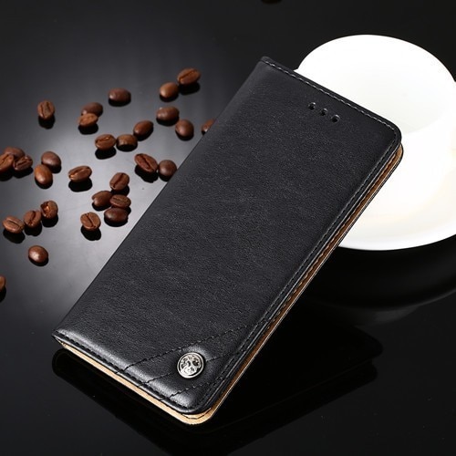 Galaxy A02S Case Leather Vintage Phone Case For Samsung Galaxy A 02S 6.5 inch Case Flip Wallet Cover Case Samsung A02S SM-A025F: Black