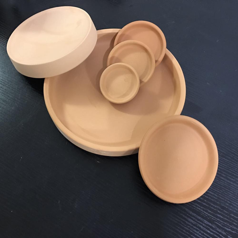 Red pottery flowerpot tray red clay tray pot holder pot base water tray round tray