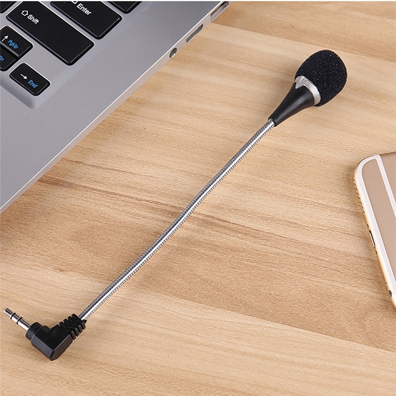 VOBERRY 3.5mm Jack Plug Flexible Mini PC Microphone Studio Speech Mic Stand Holder For PC Desktop Notebook Skype Chat #