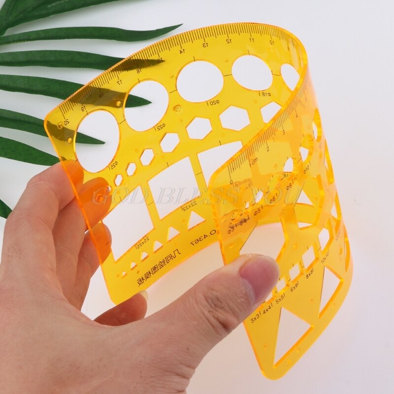 K Resin Ruler Circles Squares Triangle Geometric Template Ruler Stencil Measuring Tool Ruler School Accessories