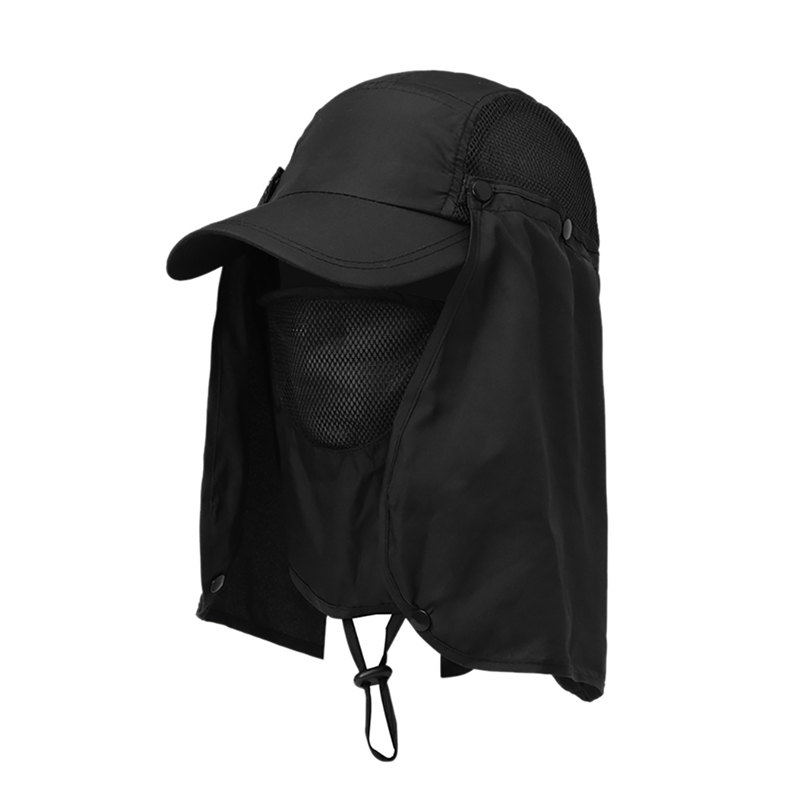 Aba larga Bucket Hat com Tampa Do Pescoço, Outdoor Proteção Solar Chapéus, Quick Dry, Verão Caps, Respirável, Caça, Pesca: Branco