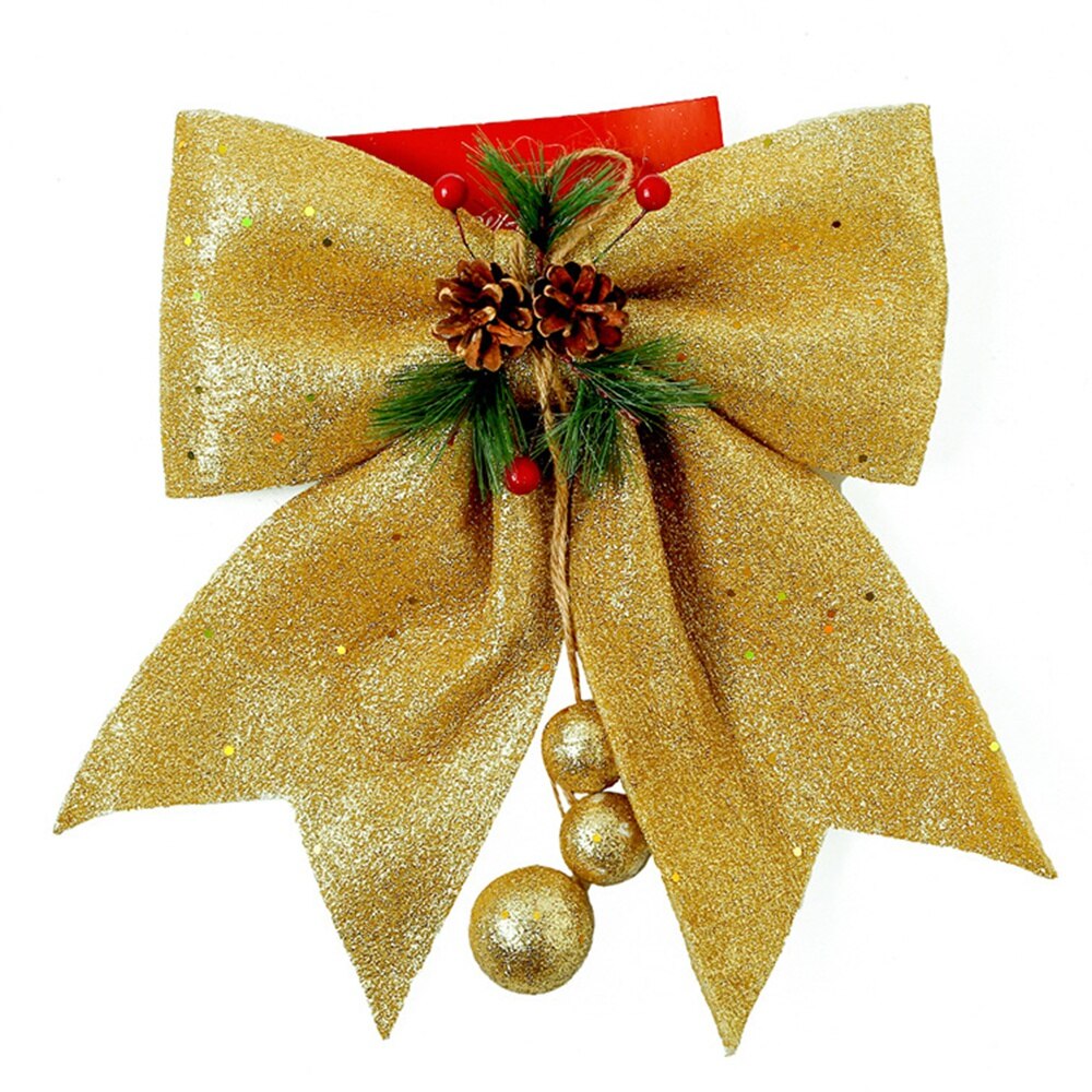 Grands nœuds de ruban pour arbre de noël , 1 pièce, décoration pour la maison, pour fête de noël 2022 et nouvel an: Or