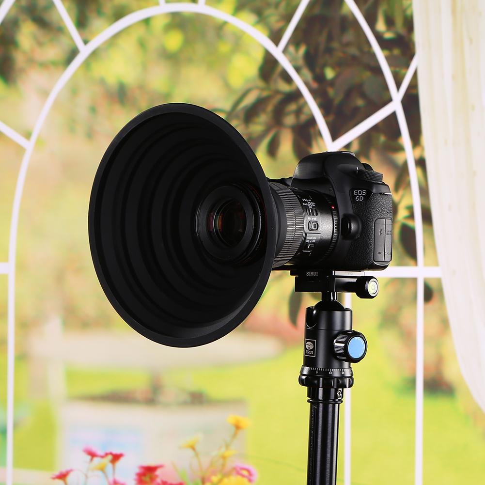 1pz in silicone Len Cappuccio Portatile Eliminare I Riflessi e Notturno riflesso anti-vetro ultimo Portatile Della Macchina Fotografica Riflettente Foto Cappuccio