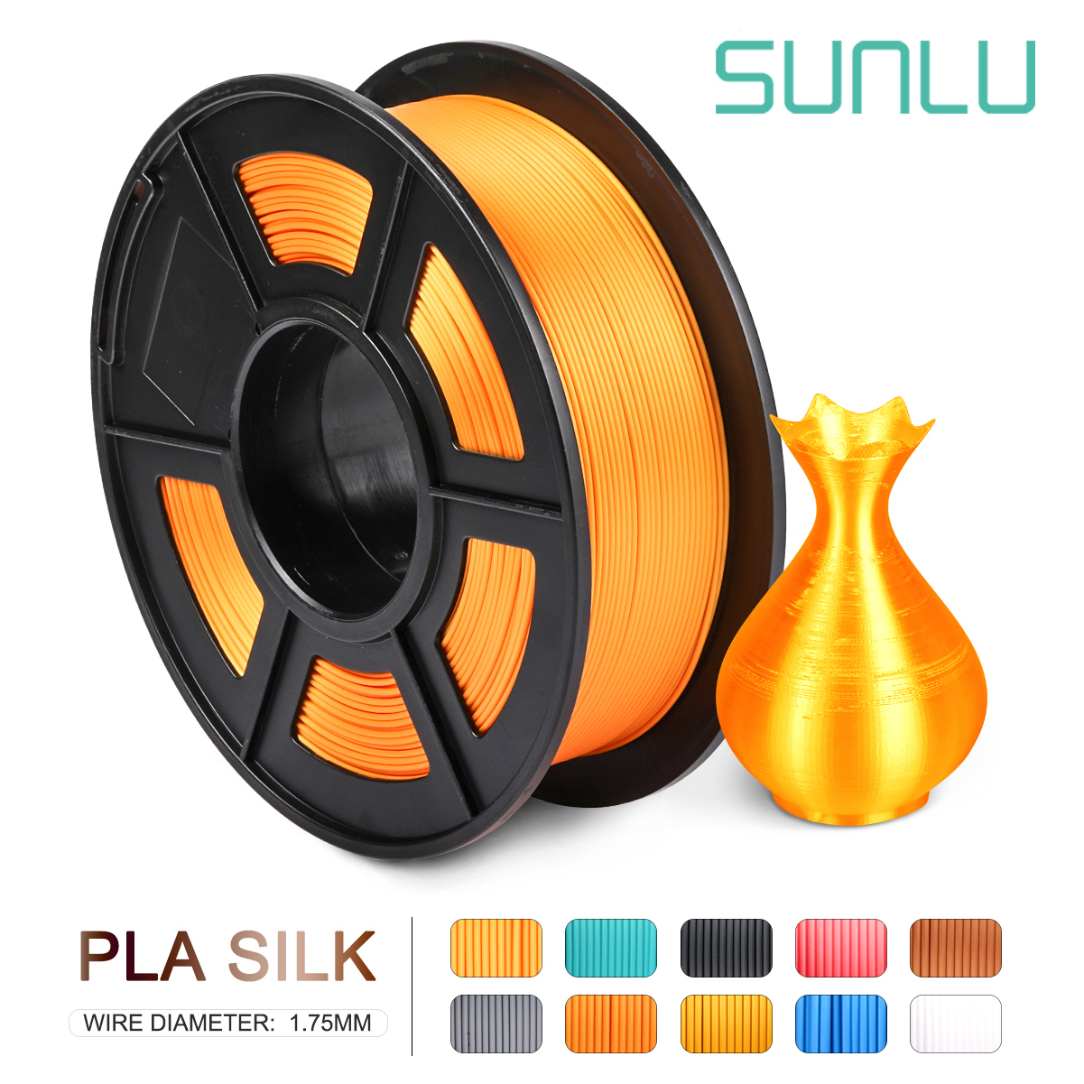 PLA Filament SEIDE Orange 1kg 2,2 £ 1,75mm Profi rolle 3D Drucker Filamet DIY für 3D druck füllt nach: HW-die Seide-BS-1KG