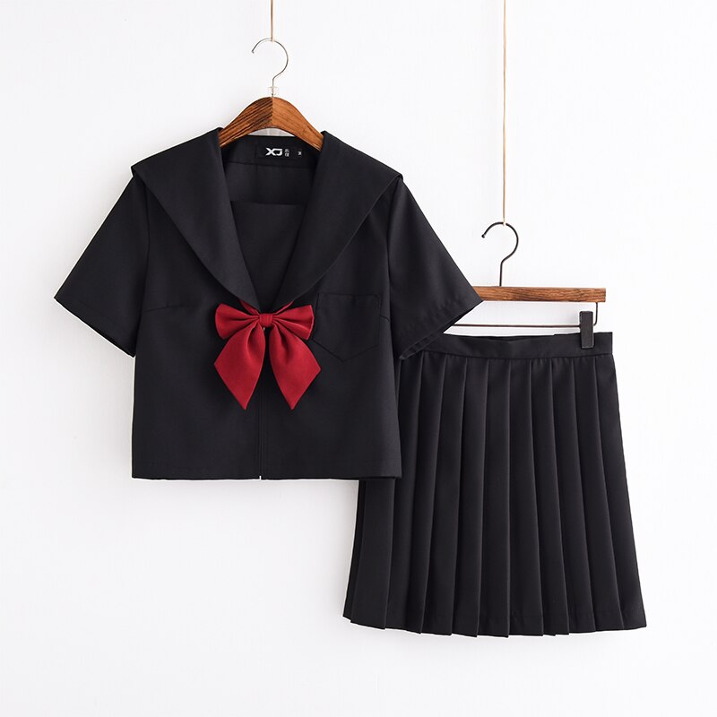 Uniforme escolar negro japonés de Svitania, uniforme de marinero, traje de escuela secundaria, uniformes de estudiantes femeninas