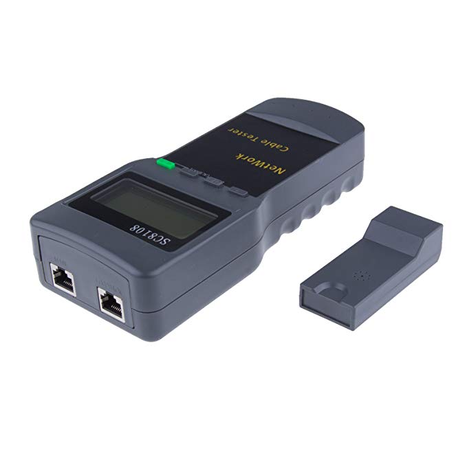 Portable Multifunction Wireless Sc8108 LCD Digital PC Data Network CAT5 RJ45 LAN Phone Meter Length Cable Tester Meter