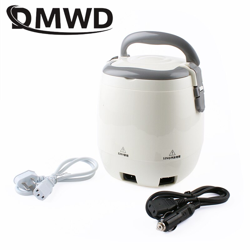 DMWD-Mini olla arrocera eléctrica para uso en coche, vaporera de alimentos, huevos, sopa, gachas, máquina de cocina, fiambrera con calefacción, 1.6L, 12V, 24V