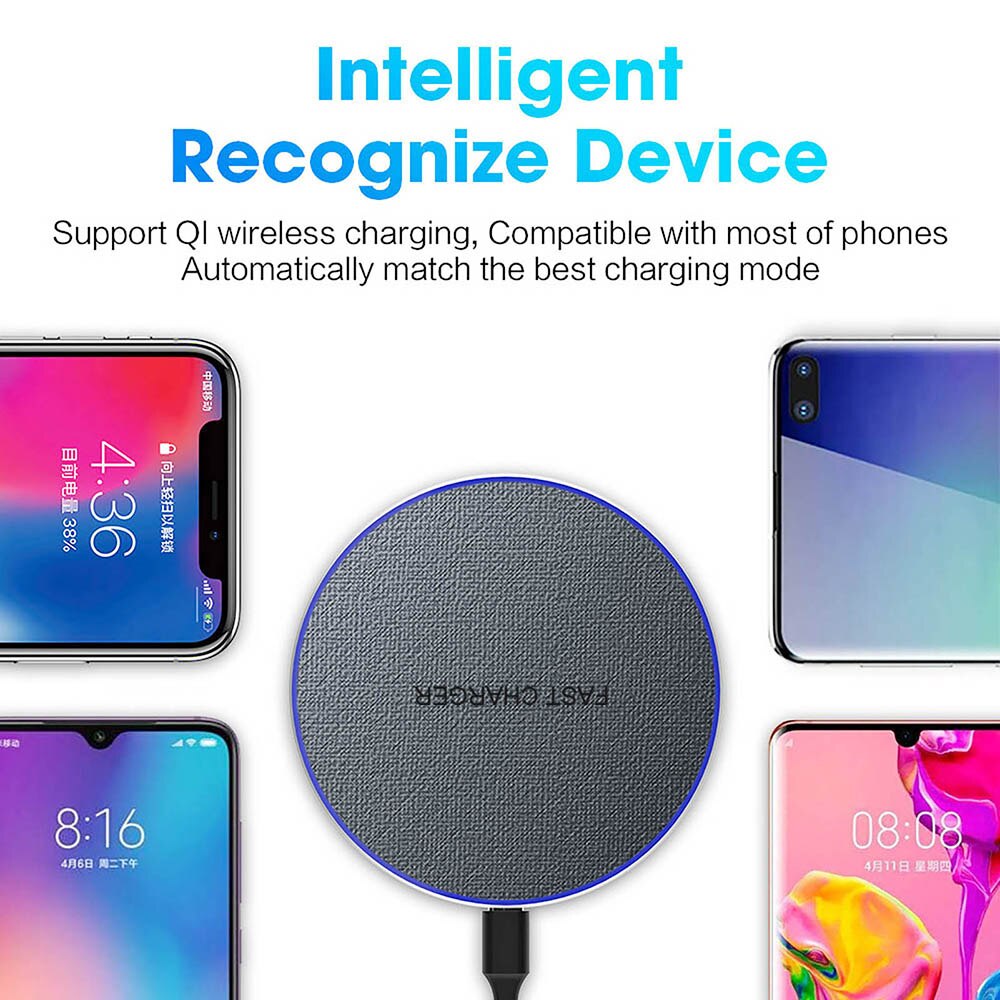 FDGAO 15W Wireless Fast Charger For Apple iPhone 12 Mini Pro Max 11 XS XR X 8 Quick Charge Qi Charging Pad for Samsung S20 S10