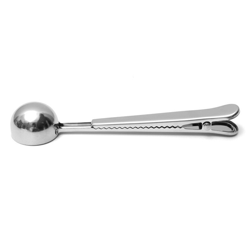 Dozzlor 1 pieza de acero inoxidable cuchara de café con Clip té de café cuchara de medición cucharillas accesorios de cocina 1 taza de herramientas de café molido