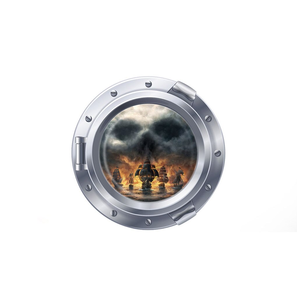 3D Submarine Window Pattern Removable Wallpaper Self Adhesive Mural Decal Art Wall Sticker Living Room Decor: NO.1