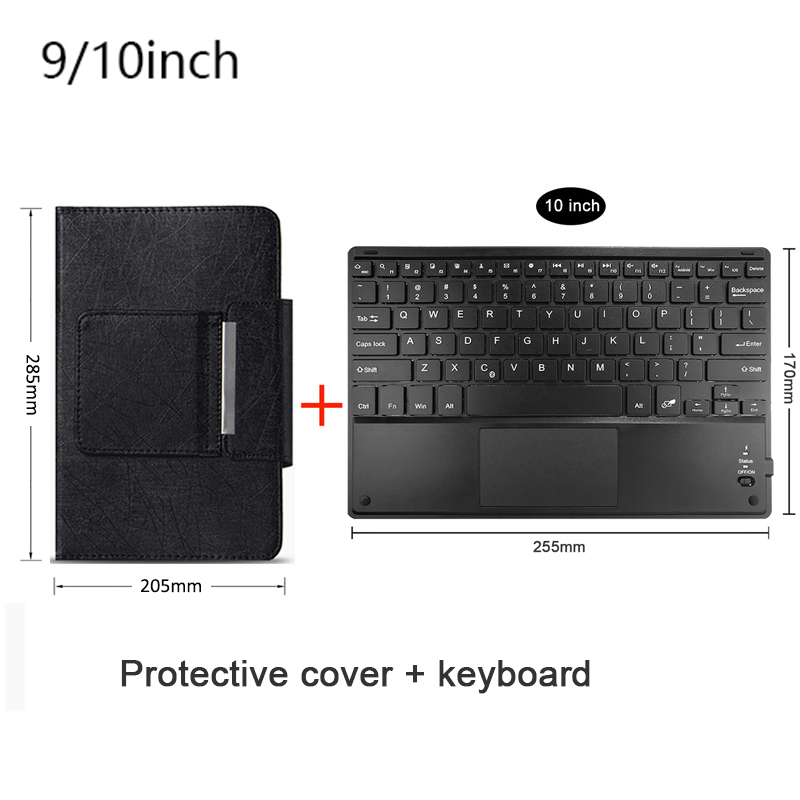 Touchpad Draadloze Bluetooth Toetsenbord Met Lederen Case Voor Ipad Tablet Telefoon Universele Draagbare Mini Draadloze Bluetooth Toetsenbord: CAMEL
