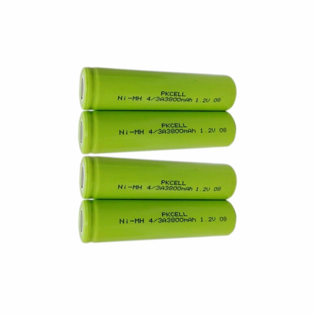 4pcs 4/3A 1.2V rechargeable battery 3800mah 7/5A 17670 17650 ni-mh nimh cell for electric shaver toothbrush
