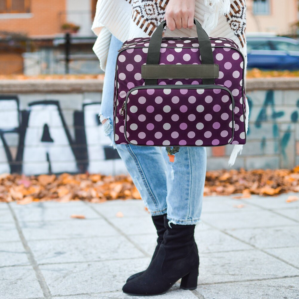 Practical Sewing Machine Handbag Crochet Kits Print Travel Carrying Case Tote Bags Oxford Cloth Large Capacity Crochet Kit Bags