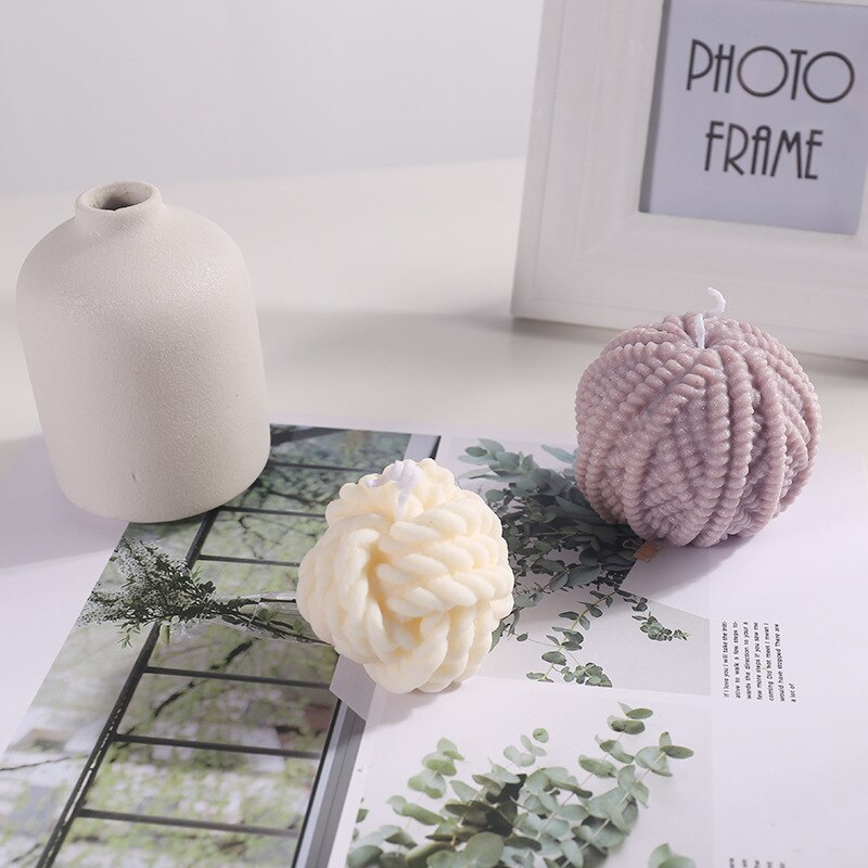3d único furo bola de lã vela gesso luvas de lã natal fio bola silicone molde ferramentas