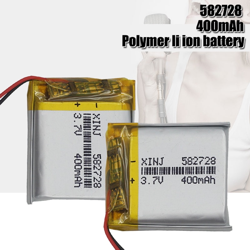 Batteria ricaricabile del polimero del litio delle cellule 3.7 582728 mah di 400 V Lipo per le lampade principali cuffia avricolare di Bluetooth del taccuino di MP3 MP4 MP5 GPS PDA