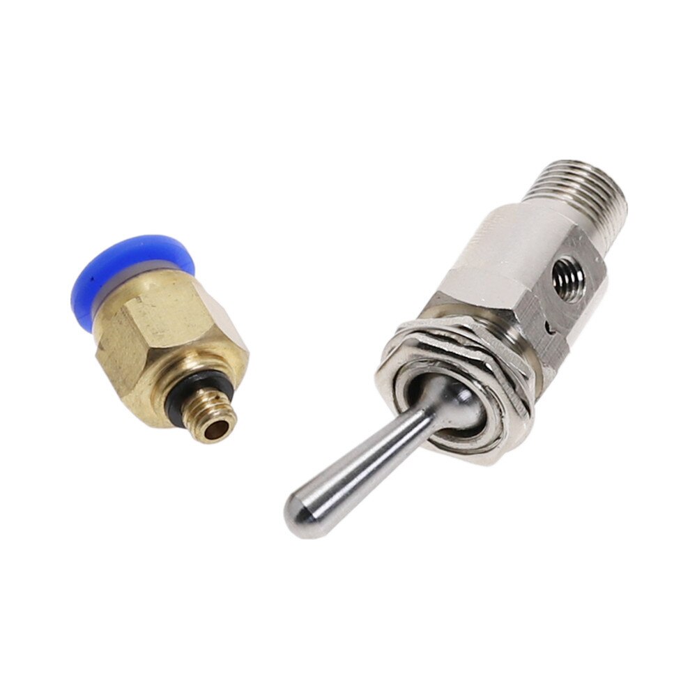 Exhaust valve 3 Way M5 Female 1/8" Male Thread Toggles Switch TV-3 Air Pneumatic Mechanical Valve w Fiittings