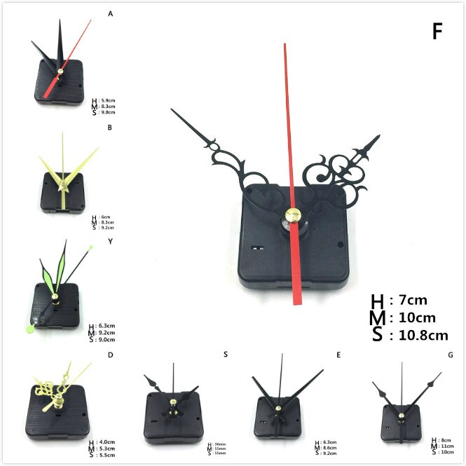 11 Styles DIY Clocks Parts Black + Hands Replacement Parts Kit Set Quartz Clock Movement Mechanism Repair Parts