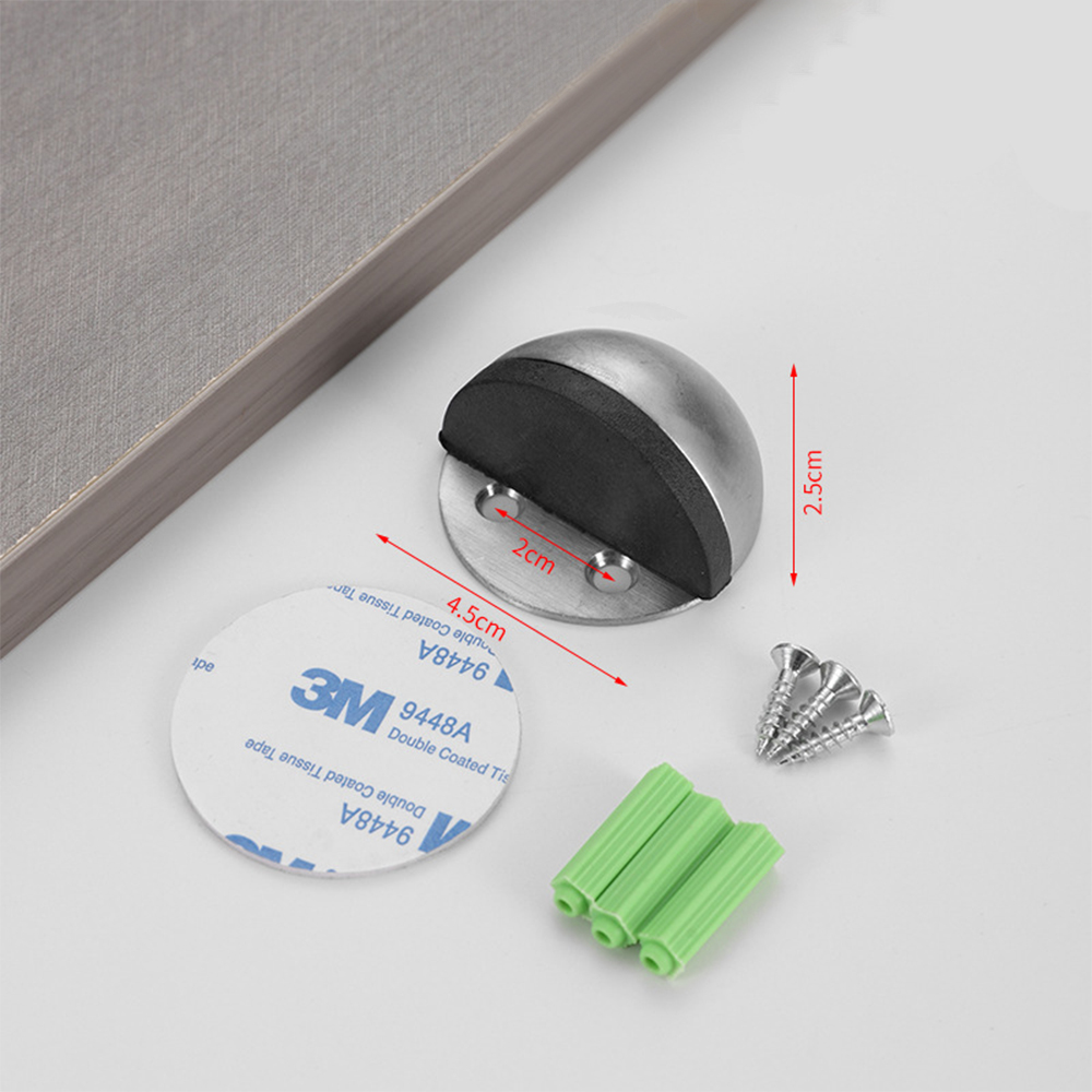 Magnet Door Stops Stainless Steel Door Stopper Doors Holder Home Improvement Hidden Doorstop Furniture Hardware: S / Silver