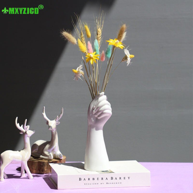 Amerikaanse stijl keramische vuistvaas handgemaakte sculptuur bloempot bureaublad bloempot decoratie hydrocultuur basis