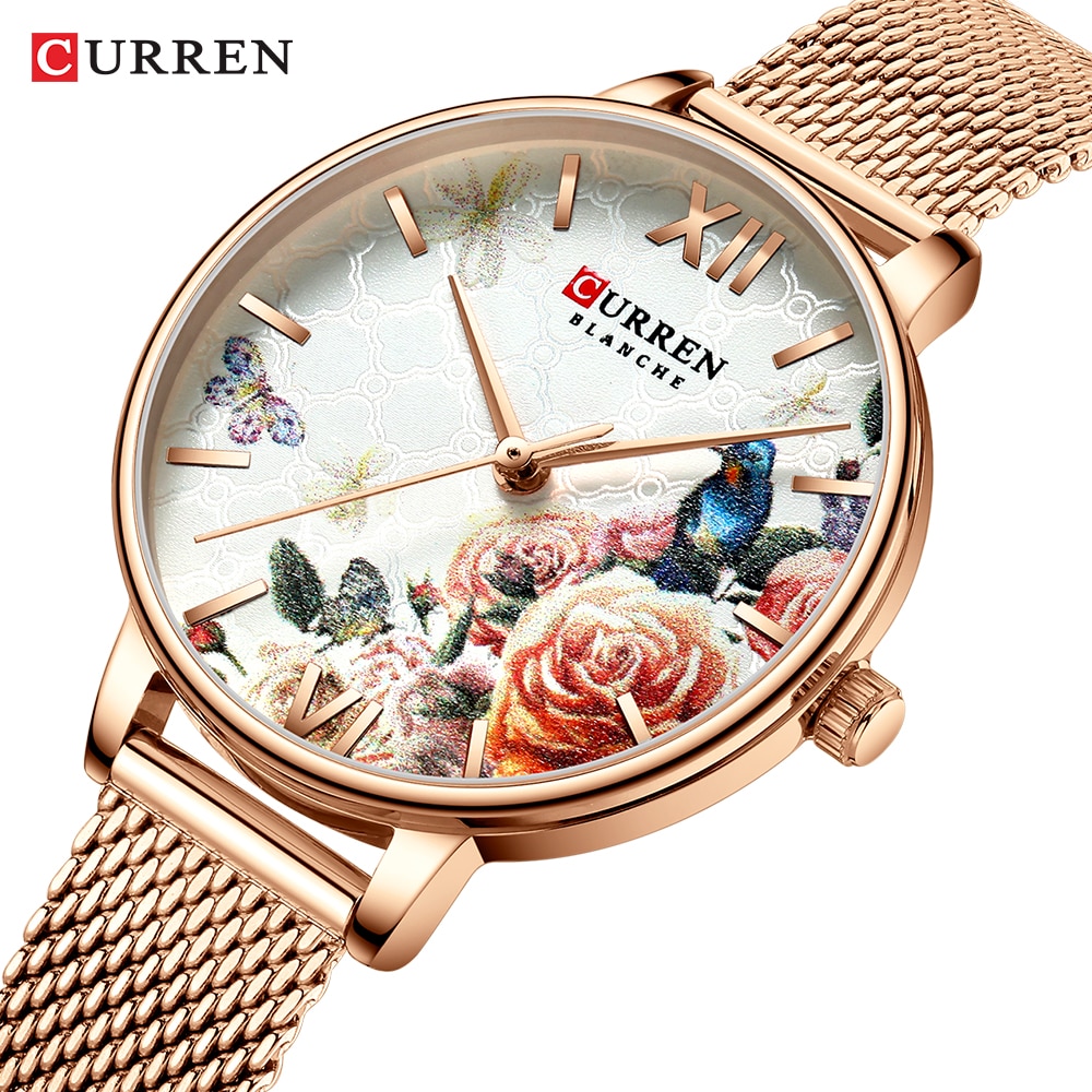 Dameshorloges curren dameshorloge casual dames quartz polshorloges met roestvrijstalen armband