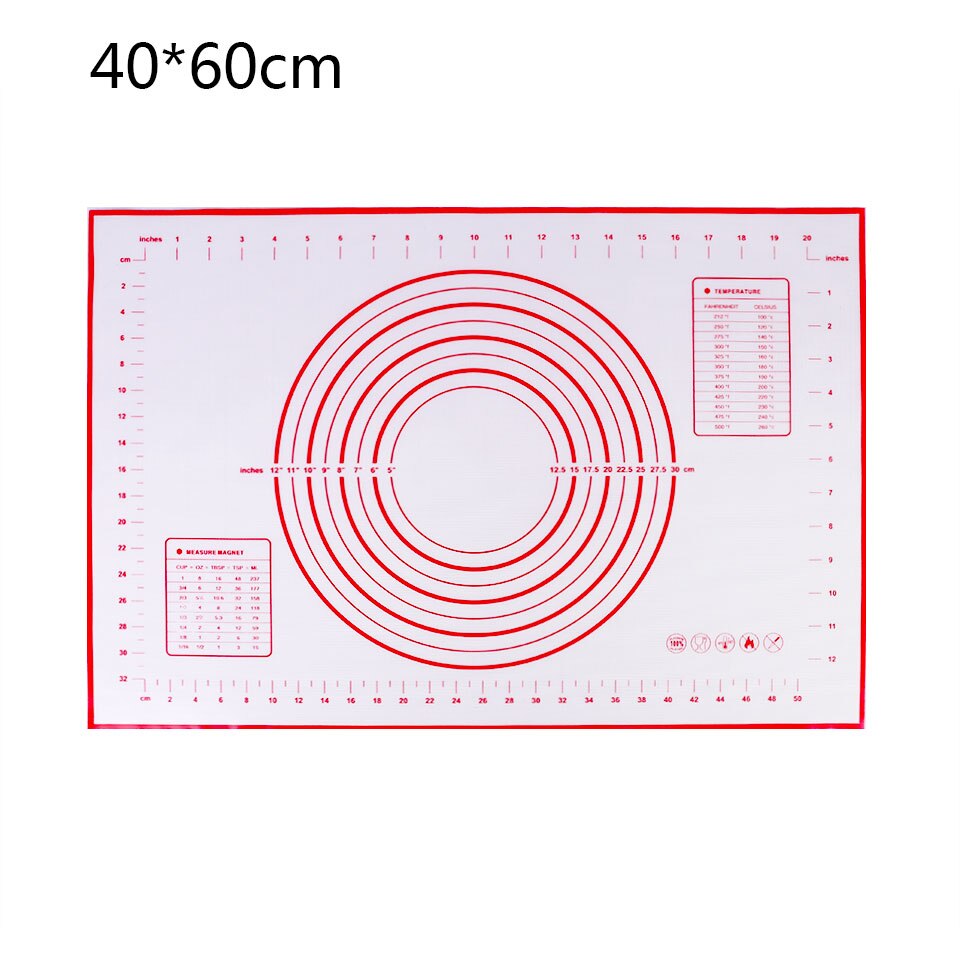 Vip Siliconen Bakken Mat Milieuvriendelijke Mat Voor Rolling Deeg Pad Grote Non-stick Oven Patisserie Bakken Accessoires Gereedschap: 40X60CM Red