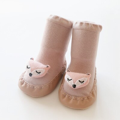 tricot fait à la main dessin animé polaire neige bottes pour bébé fille garçon anti-silp Prewalker chaussons bébé chaussures 0-24 mois: Rose / 11cm