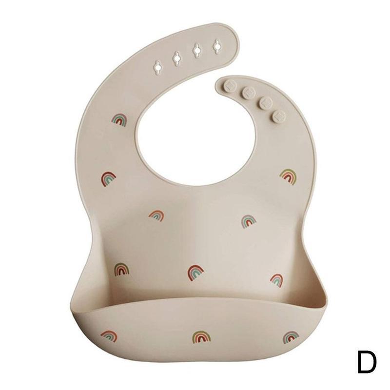 Ins Stijl Print Baby Slabbetjes Babyvoeding Stuff Leuke Patroon Kids Meisje Jongen Peuter Waterdichte Zachte Siliconen Verstelbare Kinderen Bib: Rainbows