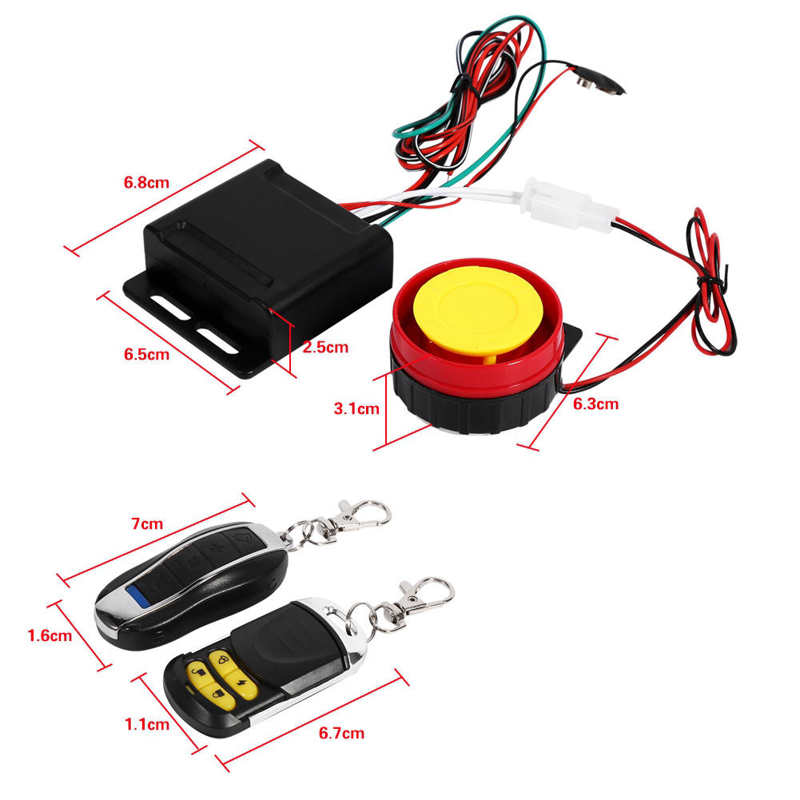 Motorcycle Bike Anti-theft Security Alarm System Remote Control 12V