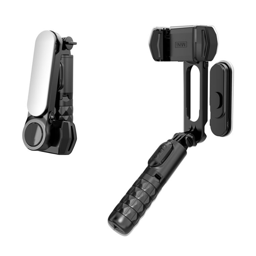 Wireless Handheld Gimbal Stabilizer Mobile Phone Selfie Stick with Fill Light Shutter for IOS Android Smartphone Tripod: APP control