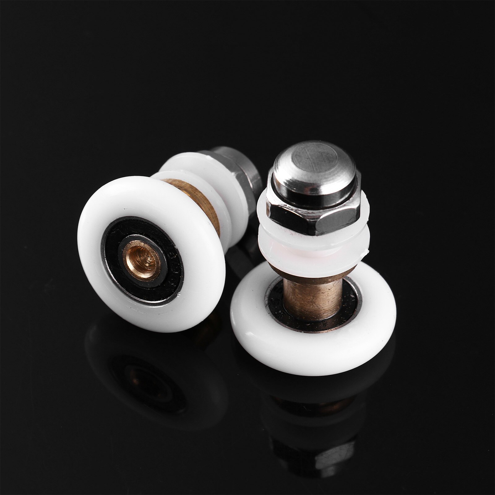 2 Glass Door Rollers Bathroom Shower Door Runners Pulleys Wardrobe Cabinet Wheels Durable Silent Sliding Casters Home Accessory