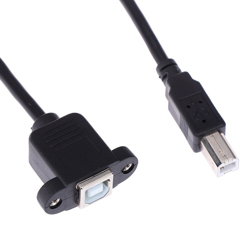 USB 2.0 Type B Male to Type B Female Printer Extension Cable With Panel Mount Screw Hole 30cm