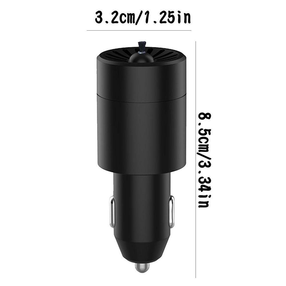 Purificador de aire portátil para coche, minipurificador de aire de 12V, ionizador de iones negativos: Negro