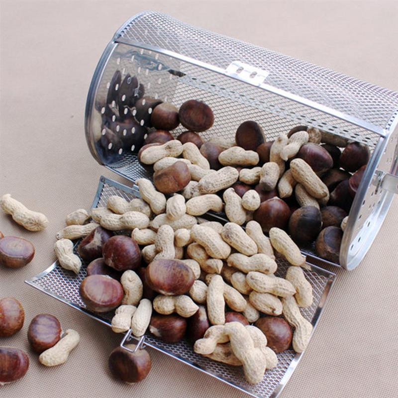 Rotisserie roterande stekbur grilltillbehör airfryer grill slitstark rullkorg rostfritt stål bbq