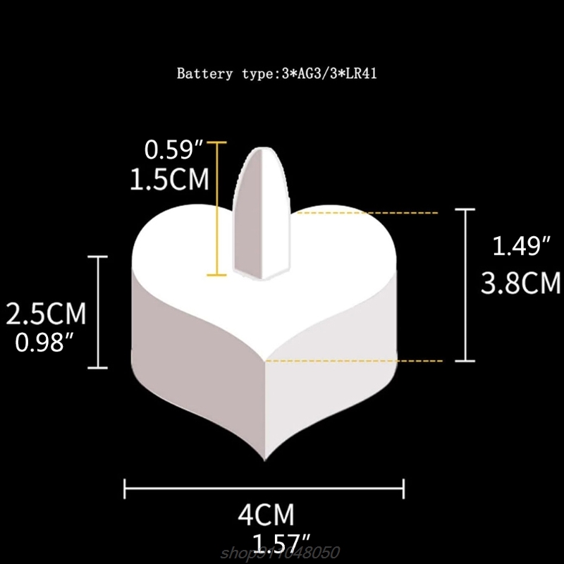 6Pcs Hart Vorm Led Theelicht Kaarsen Battery Operated Liefde Kaars Elektrische Thee Verlichting Voor Valentijnsdag Wo J01 21