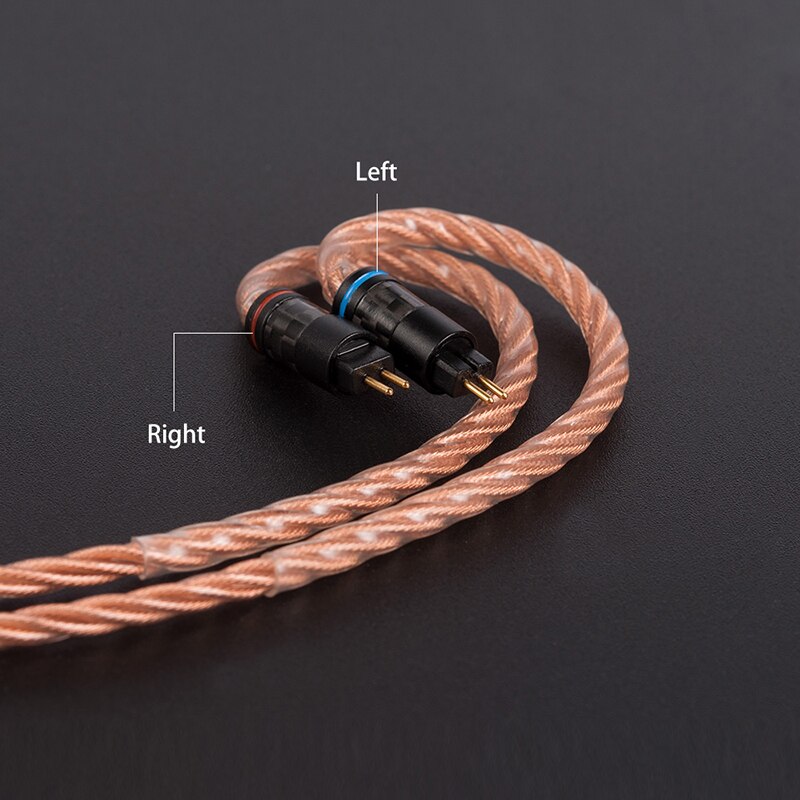 Yinyoo-Cable de cobre y cristal de alta gama, conector MMCX/2PIN mejorado de 8 núcleos, 2,5/3,5/4,4 MM, para BLON BL-01 KZ EDX