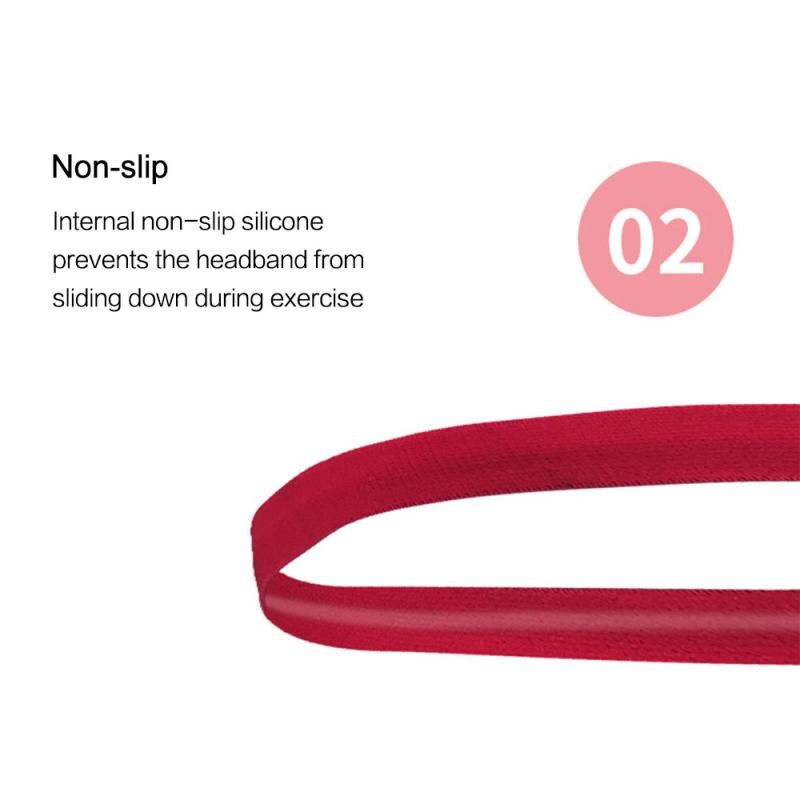 Sweatband Gym Fitness Yoga Sweat Headband For Men Women Sports Hair Band Anti-Slip Elastic Rubber Hairband