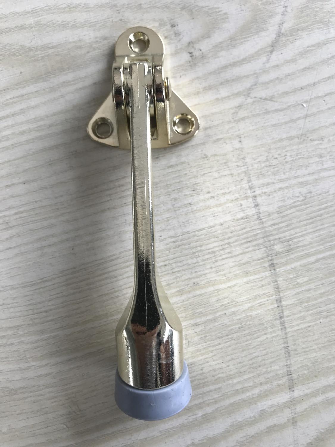 Magnetisk dørstopper børstet dørholder fanger gummibuffer væg gulvmonteret stop hjem dørholder: Guld