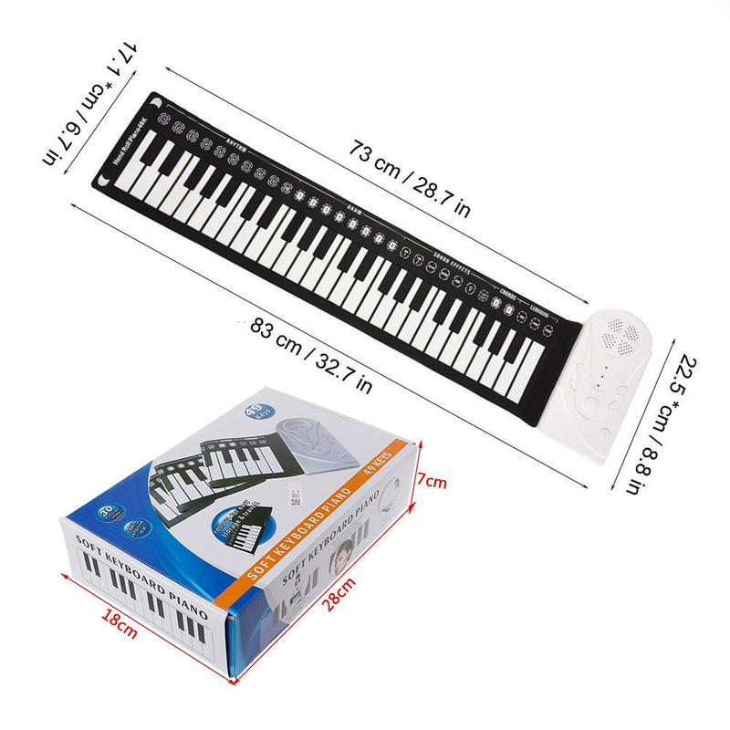 Profissional 49 teclas de mão enrolar piano usb midi teclado controlador mão eletrônico piano com alto-falante instrumento musical