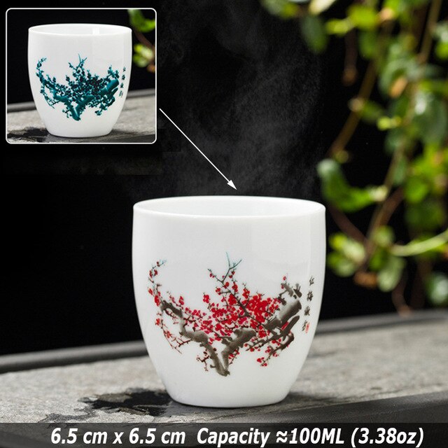 Japanese Magic Sakura Teacup Cold Temperature Discoloration Color Changing Tea Cup Flower Ceramic Kung Fu Tea Set: B