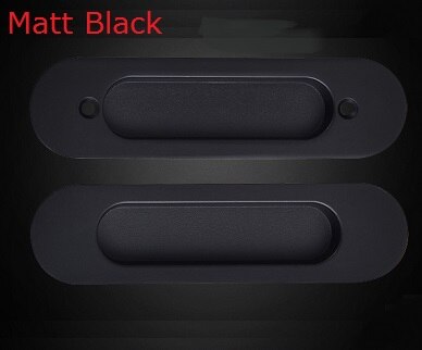 Double Side Zinc Kitchen Cupboard Furniture Cabinet Sliding Door Recessed Pull Built-in Flush Door Thickness: 39-45MM: Matt Black